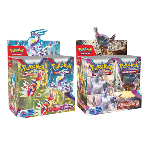  Pokemon TCG: Scarlet & Violet - Caja de exhibición Paldea  Evolved Booster : Juguetes y Juegos