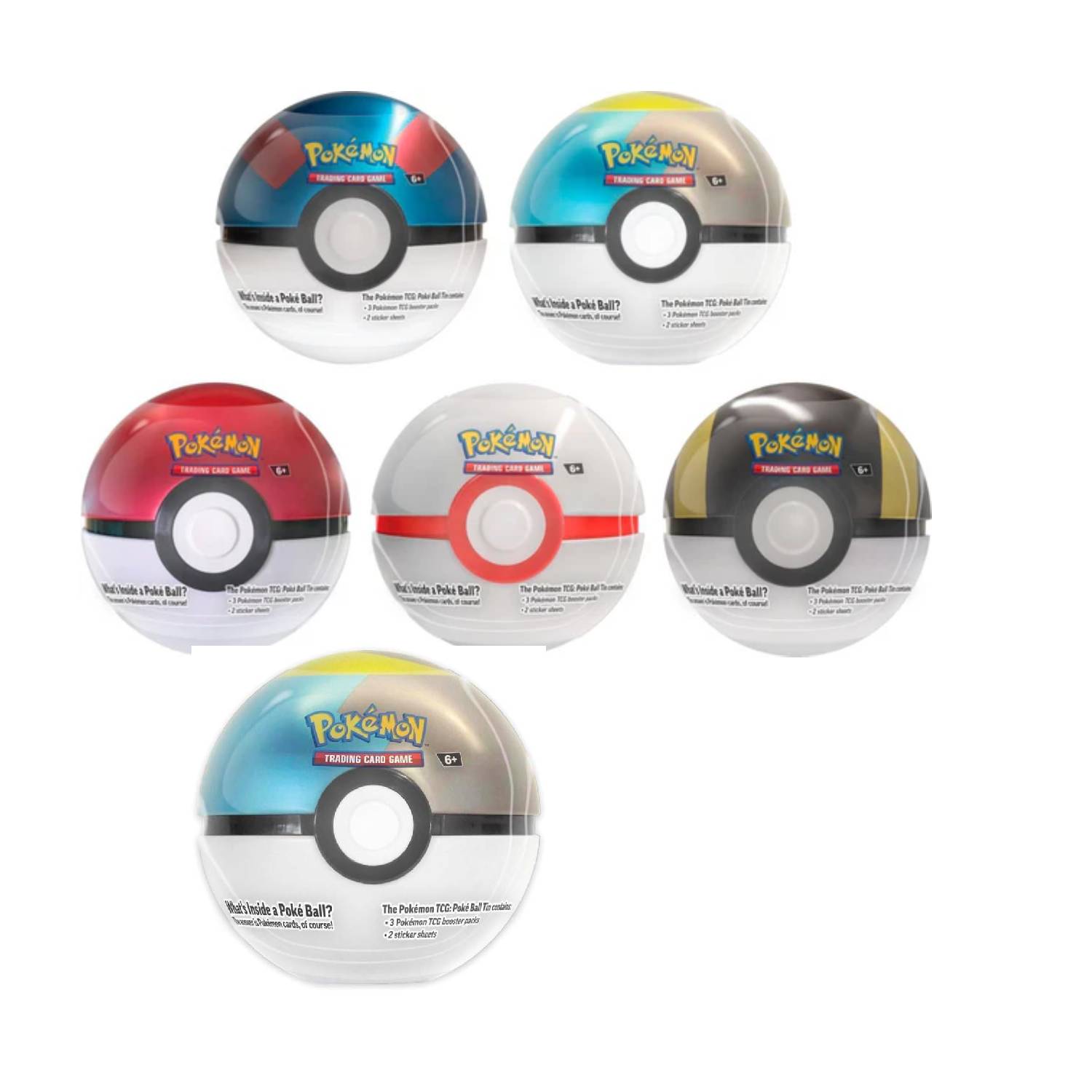 Pokemon TCG Pokeball Tin Set De 6 Ingles 2024 2
