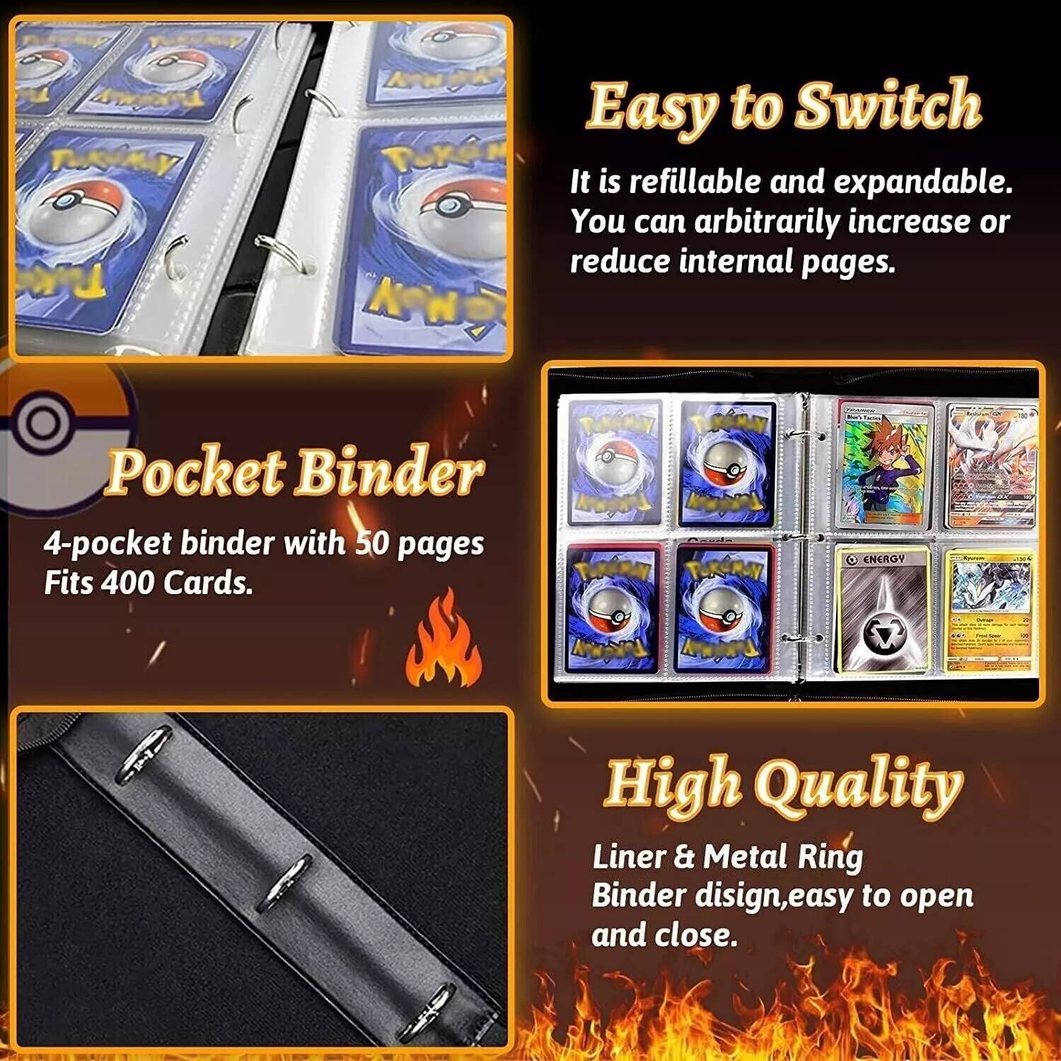 Pokemon Folder 4 Pocket 900 Cartas Charizard G-Max 4