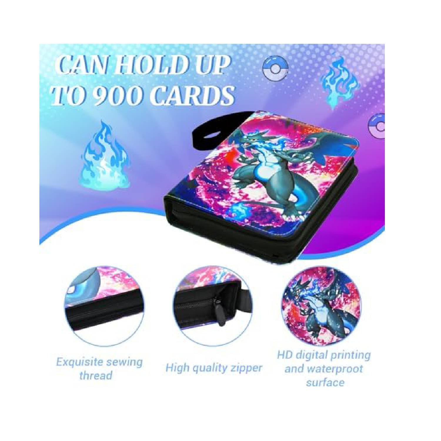 Pokemon Folder 4 Pocket 900 Cartas Mega Charizard Mewtwo 2