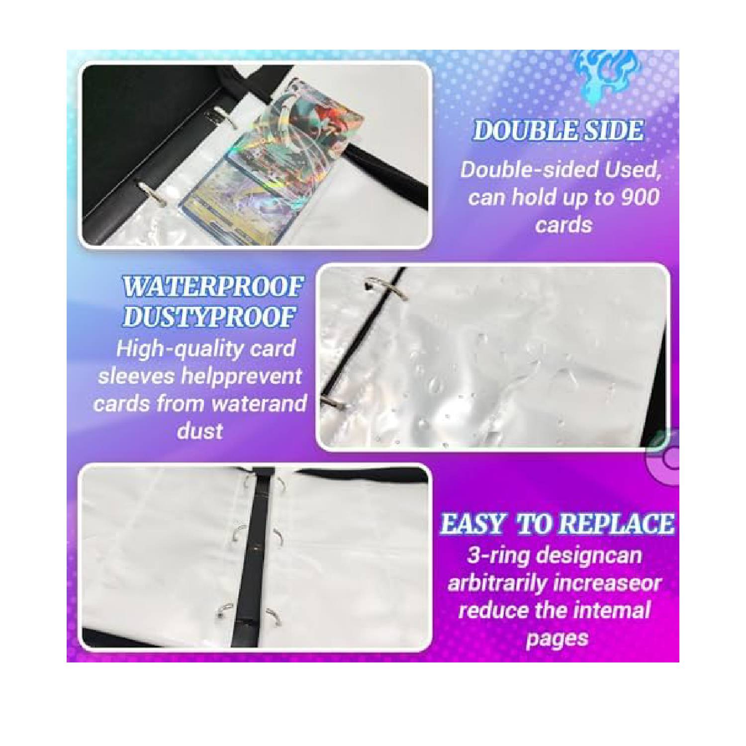 Pokemon Folder 4 Pocket 900 Cartas Mega Charizard Mewtwo 3